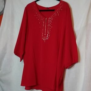 Plus size red blouse